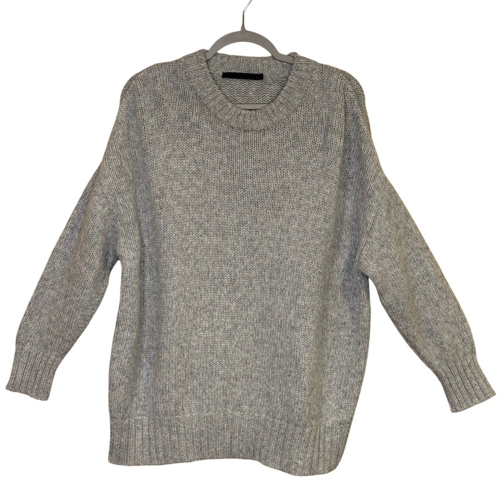 Jenni Kayne Womens Alpaca Blend Cocoon Sweater Grey Cozy Sustainable Minimalist